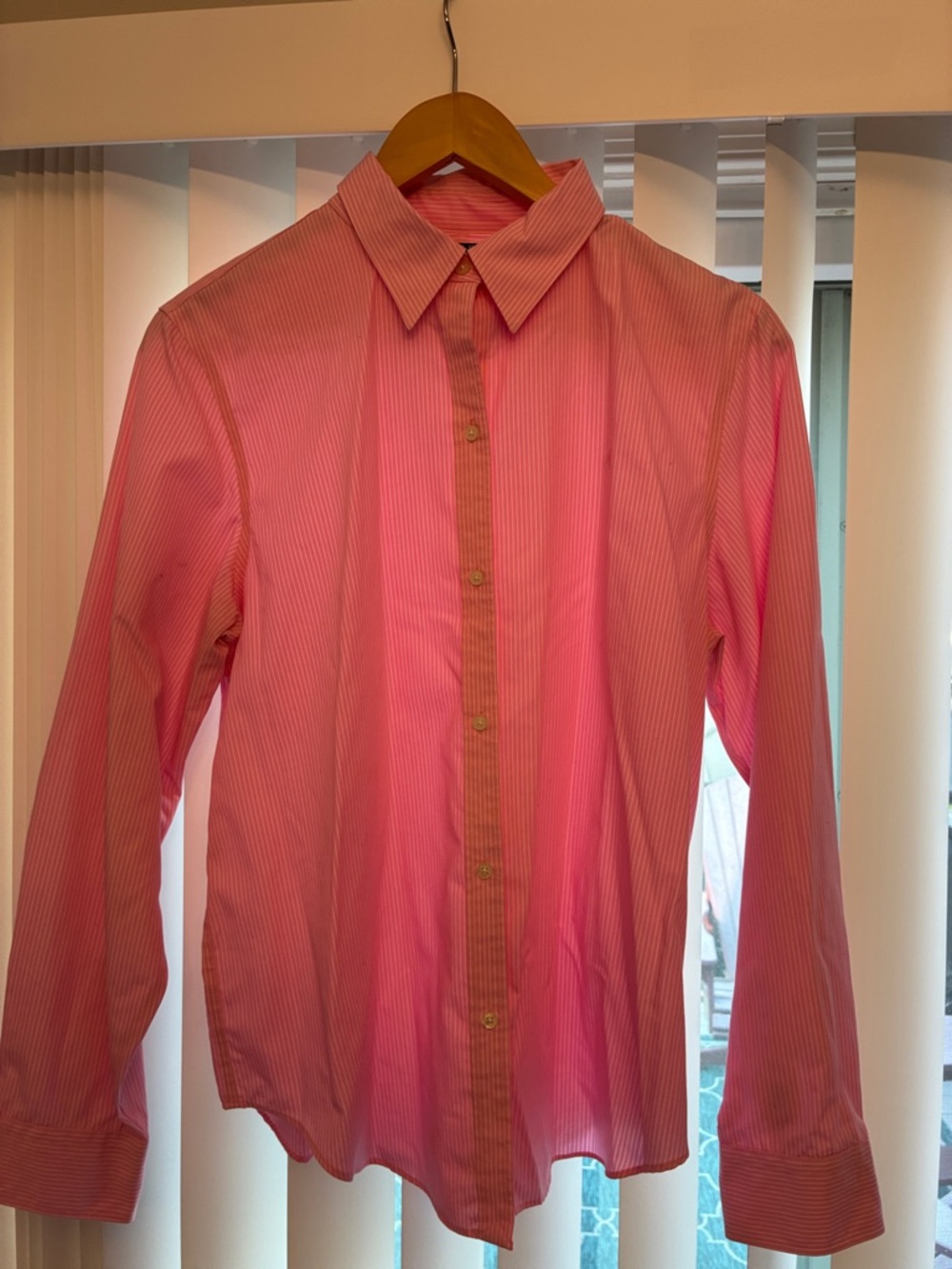 Women’s Lauren by Ralph Lauren  Pink pin-Striped Button-Up Shirt